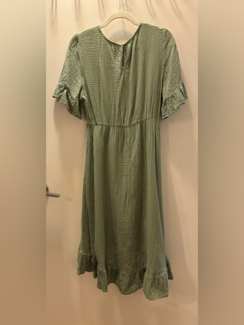 Sage Green Ruffle Hem Midi Dress - Picture 3 of 3